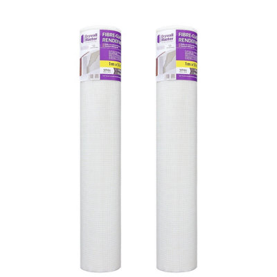 Fibreglass Rendering Render Mesh 50Sqm 160G/m2 4X4 mm Drywall Master Pack Of 2 from B&Q