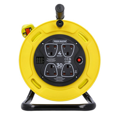 Tough Master Extension Cable Reel 230-240V 4 Socket Uk Extension Lead 13A With Thermal Cut Out30 Metres from B&Q