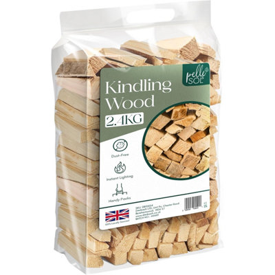 B&Q -  Kiln Dried Kindling Wood 1 Pack X 2.4KgReady To Burn Firewood For Log BurnersFire Pits And Bbq