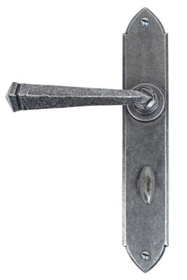 B&Q -  Pewter Gothic Lever Bathroom Set