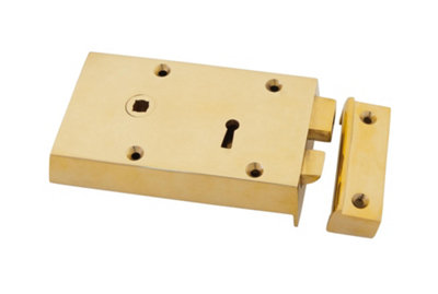 From The Anvil Golden Polished Brass Left Hand Rim Lock - Small