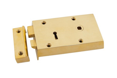 From The Anvil Golden Polished Brass Right Hand Rim Lock - Small