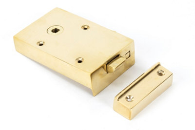 From The Anvil Polished Brass Left Hand Bathroom Latch Golden
