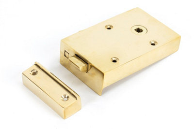 From The Anvil Polished Brass Right Hand Bathroom Latch Golden