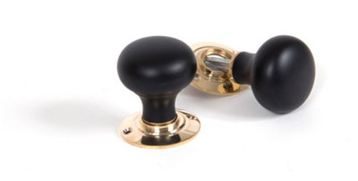 From The Anvil Ebony And Pb Bun Mortice/rim Knob Set from B&Q