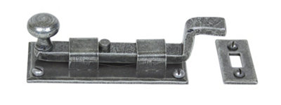 From The Anvil Pewter 4 Inch Cranked Knob Bolt from B&Q