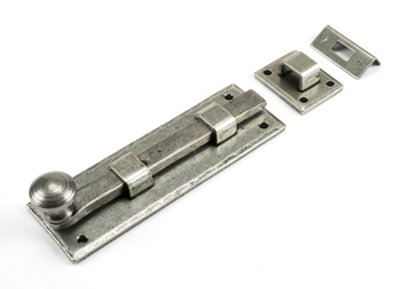 From The Anvil Pewter 6 Inch Straight Knob Bolt from B&Q