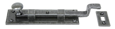 From The Anvil Pewter 6 Inch Cranked Knob Bolt from B&Q