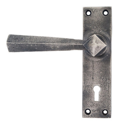 From The Anvil Antique Pewter Straight Lever Lock Set Size 5