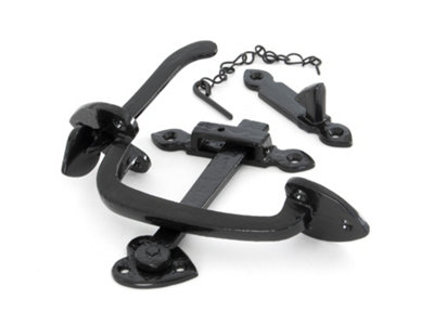 From The Anvil Black Cast Thumblatch Set with Chain - Image 5