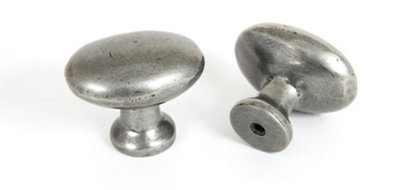 Blacksmith Pewter Patina Oval Knob - Image 4