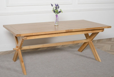That's Furniture Grain Vermont 200 - 240Cm Cross Leg Oak Extending Dining Table Large