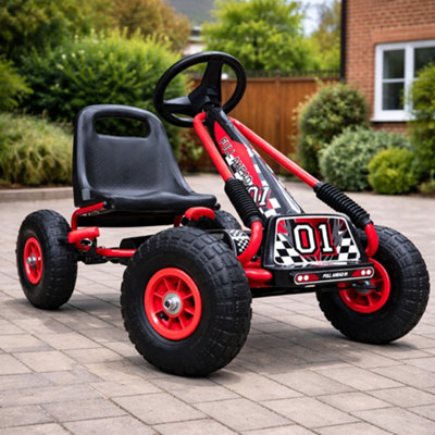  - Kiddo Racer Go-Kart 4-8 Years With Metal FrameRed