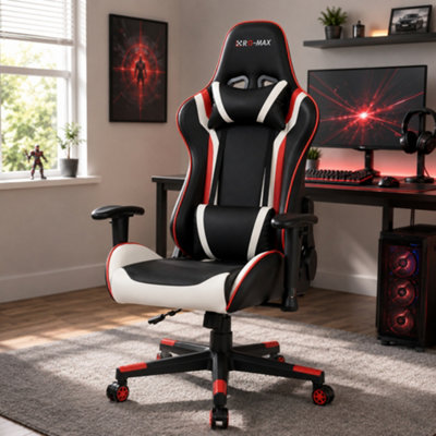 Rg-Max Gaming Office Chair With High BackPadded Armrests & Adjustable HeightRed