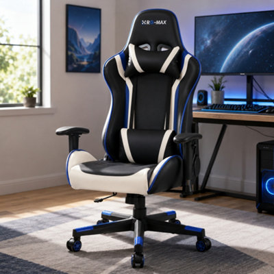 Rg-Max Gaming Office Chair With High BackPadded Armrests & Adjustable HeightBlue