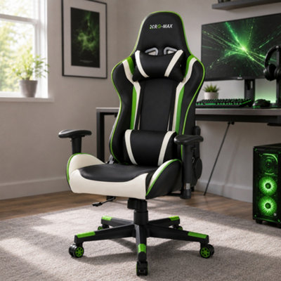 Rg-Max Gaming Office Chair With High BackPadded Armrests & Adjustable HeightGreen