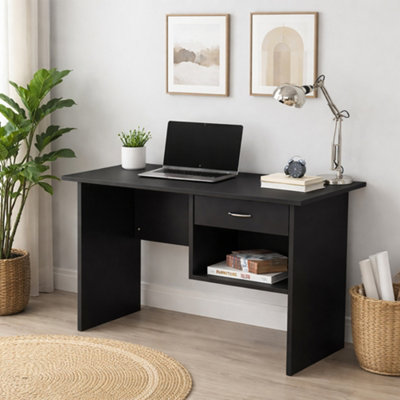 Wexford Computer Desk With Storage Shelf And DrawerBlack from B&Q