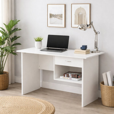 Wexford Computer Desk With Storage Shelf And DrawerWhite from B&Q