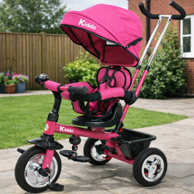 Kiddo Trike 4-In-1 Smart Design Metal Frame TricycleFuchsia Pink from B&Q
