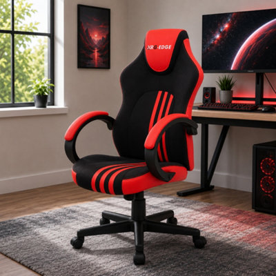 Rg-Edge Gaming Office Chair With High BackPadded Armrests & Adjustable HeightRed