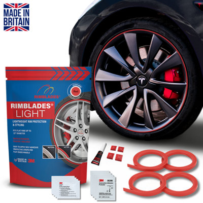 Alloy Wheel Protector By Rimblades LightProtects From Kerb RashRed from B&Q