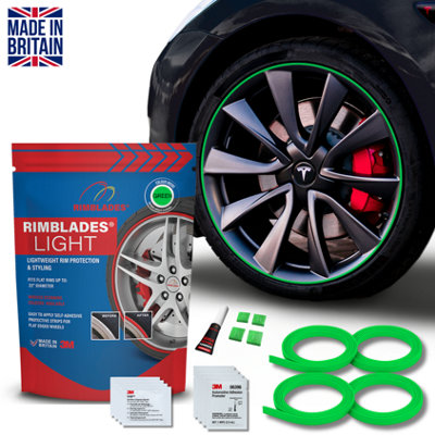 Alloy Wheel Protector By Rimblades LightProtects From Kerb RashGreen from B&Q