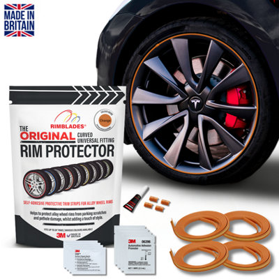 B&Q Orange Rimblades Original Alloy Wheel Rim Protectors Styling Kit Universal Fit 3M
