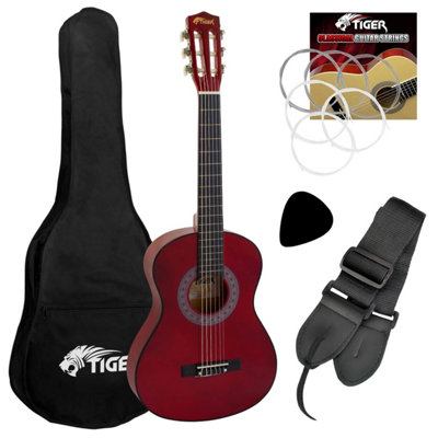 Tiger CLG4-RD 3/4 Size Classical Spanish Guitar Pack - Red | Age 9 - 11 - Image 3