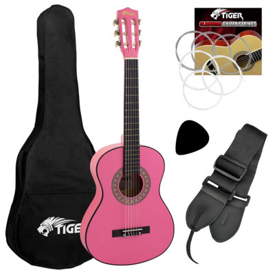 B&Q -  3/4 Size Childrens Classical Guitar Pack With Gig BagStrap & Picks - Image 3