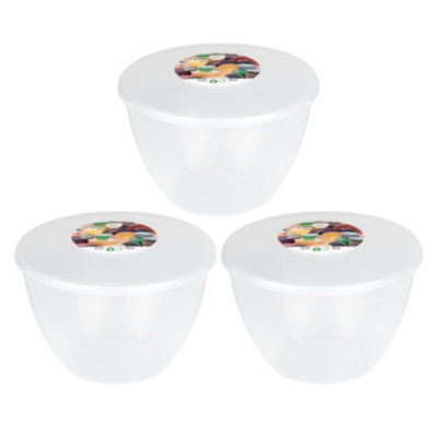 Just Pudding Basins Medium Sized Steaming Pudding Basin With Lid Clear1.5Pt3Pk from B&Q