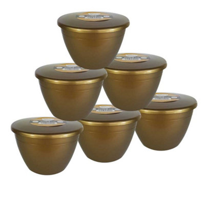 Just Pudding Basins 1 Pint Steaming Pudding Basin Gold Coloured Bowl And Matching Lid1Pt6Pk from B&Q