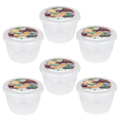 B&Q Just Pudding Basins Small Single Portion Steam Pudding Bowls With Lids Clear - 0.25Pt - 6Pk