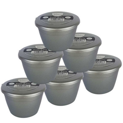 Just Pudding Basins Small Single Portion Steam Pudding Bowls With Lids Silver0.25Pt6Pk