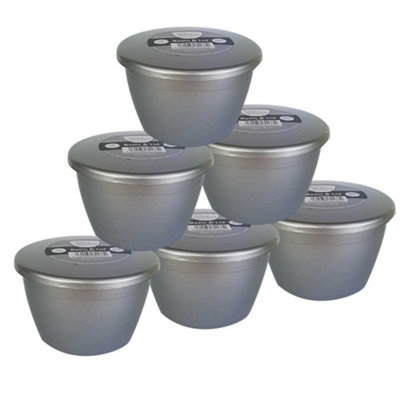 Just Pudding Basins Small 1/2 Pint Steaming Pudding Bowls With Lids Silver0.5Pt6Pk from B&Q