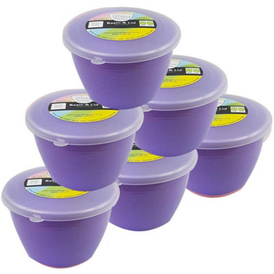 Just Pudding Basins Small 1/2 Pint Steaming Pudding Bowls With Lids Lilac0.5Pt6Pk from B&Q