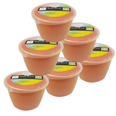 Just Pudding Basins Small Single Portion Steam Pudding Bowls With Lids Peach0.25Pt6Pk