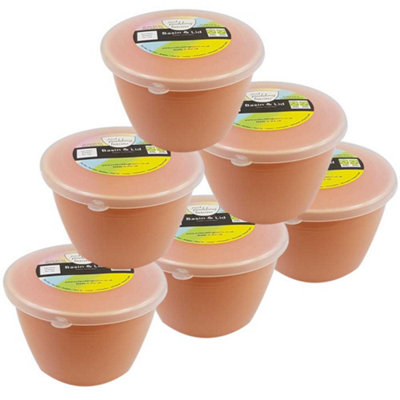 Just Pudding Basins Small 1/2 Pint Steaming Pudding Bowls With Lids Peach0.5Pt6Pk from B&Q