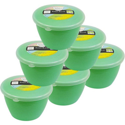 Just Pudding Basins Small 1/2 Pint Steaming Pudding Bowls With Lids Green0.5Pt6Pk from B&Q