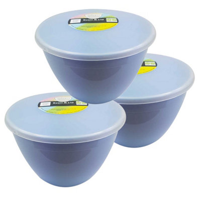 Just Pudding Basins Medium Sized Steaming Pudding Basin With Lid Blue1.5Pt3Pk from B&Q