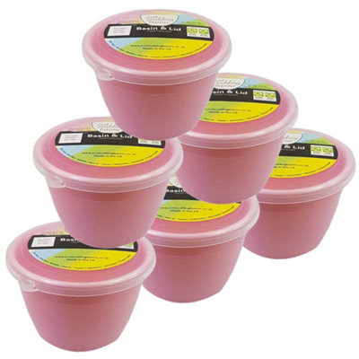 Just Pudding Basins Small Single Portion Steam Pudding Bowls With Lids Pink0.25Pt6Pk