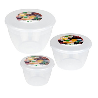 Just Pudding Basins 3 Popular Smaller Sizes Of Pudding Bowls And Matching Lids In 1 Set ClearSmall Trio3Pk from B&Q