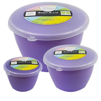 Just Pudding Basins 3 Popular Smaller Sizes Of Pudding Bowls And Matching Lids In 1 Set LilacSmall Trio3Pk from B&Q