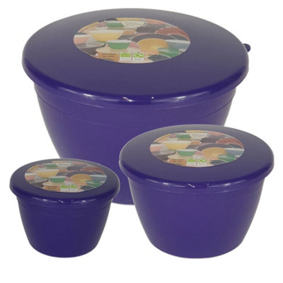 Just Pudding Basins 3 Popular Smaller Sizes Of Pudding Bowls And Matching Lids In 1 Set PurpleSmall Trio3Pk from B&Q