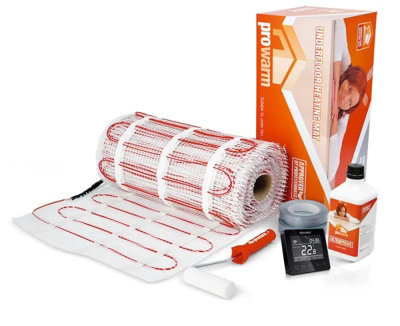 Prowarm Clearance Electric Underfloor Heating Mat0.5M Sticky Mat2mm CableKit Option (Older Version). from B&Q