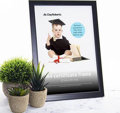 Dailybuy Black Clay Roberts A4 Frame, Photo Frame, A4, Picture Frame, Certificate Frame, Art Print Poster Frame, Freestanding And Wall Moun