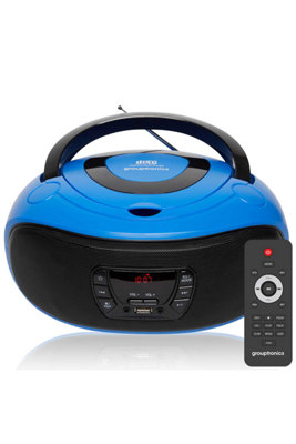 Grouptronics Gtcdr-501 Portable Boombox Cd Player With Radio, Usb, Mp3, And Aux For Smartphones And Tablets Blue