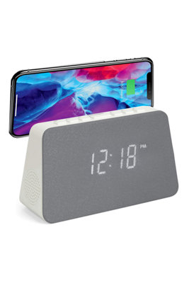 Grouptronics Gtq-Renew Wireless Charging Alarm Clock Radio With Dual Alarms And Usb Charging