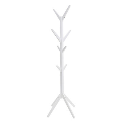 - Hampton White Wooden Freestanding Hat And Coat StandRackTree With 8 Hooks
