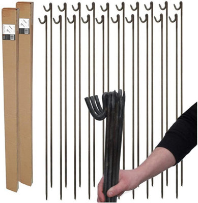 True Products Heavy Duty Steel Temporary Fencing Pins 10mm X 1250mm Pack Of 20 from B&Q