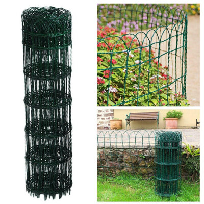 True Products Garden Decorative Border FenceGreen Pvc Coated WireLawn Path Edge950mm X 10M from B&Q